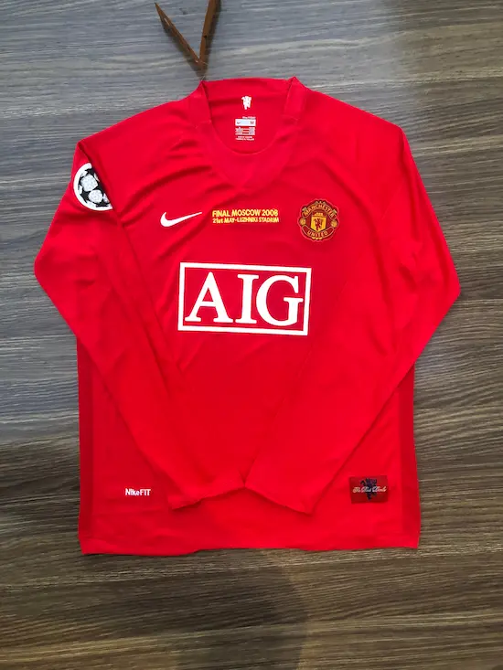 Manchester United 2007-08 Home Jersey Full Sleeve Retro Edition