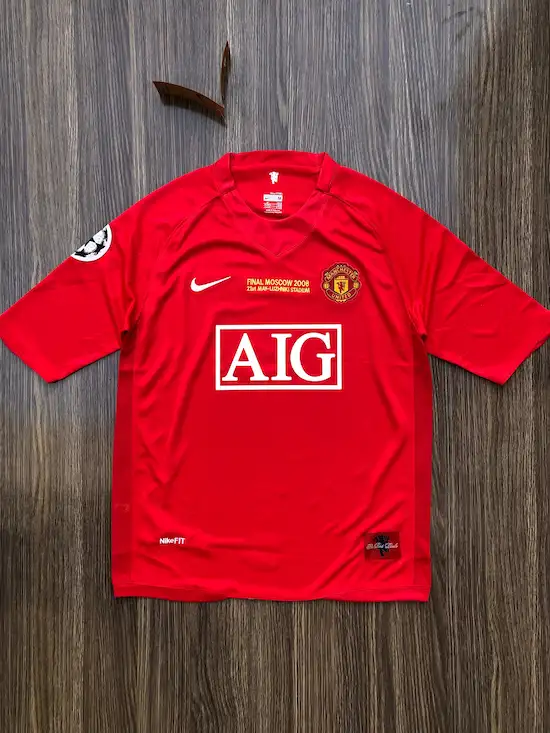 Manchester United 2007-08 Home Jersey Half Sleeve Retro Edition
