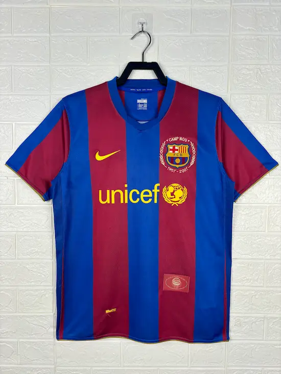 FC Barcelona 2007–08 Home Kit – Retro Edition (Half Sleeve)