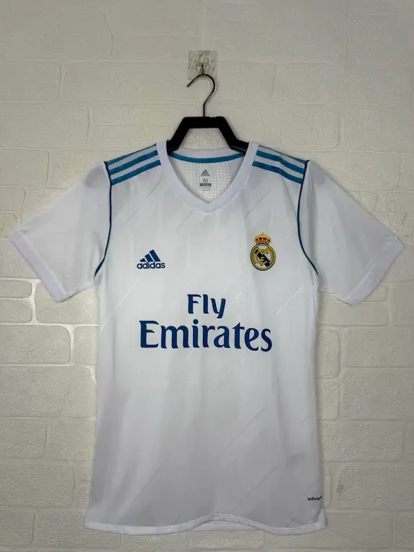 Real Madrid 2017–18 Home Jersey – Retro Edition (Half Sleeve)